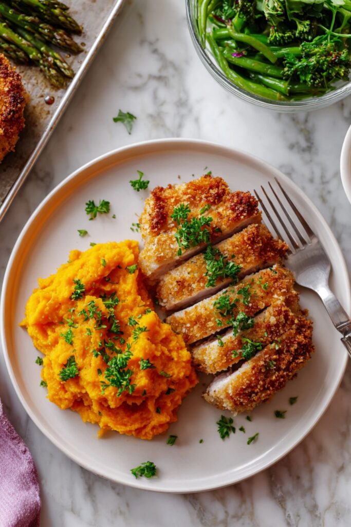 Panko-Crusted Pork Chops with Carrot Mash Recipe