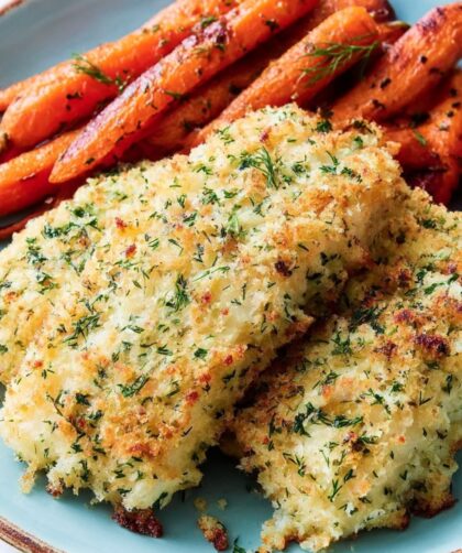 Parmesan Fish Sticks with Glazed Carrots Recipe