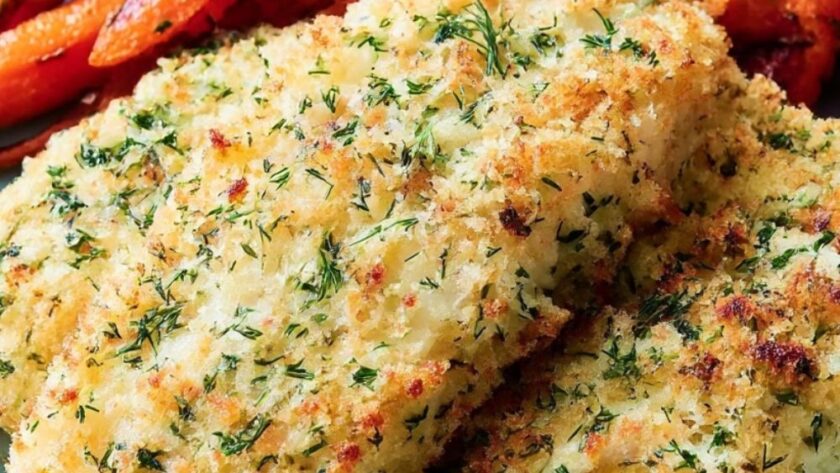 Parmesan Fish Sticks with Glazed Carrots Recipe