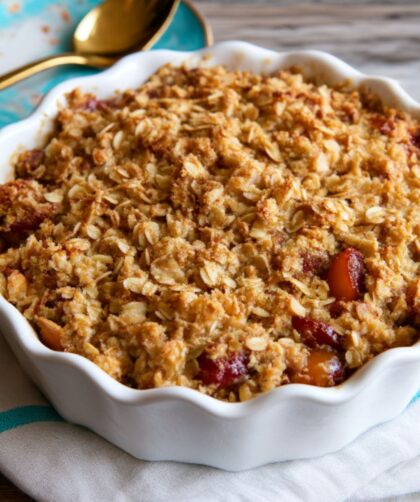 Plum and Cherry Crumble Recipe