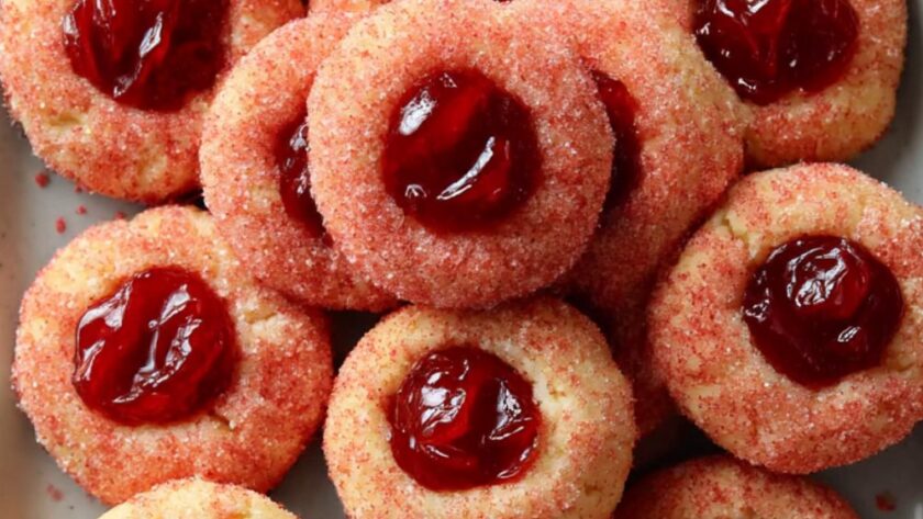 Red Cherry Thumbprint Cookies Recipe