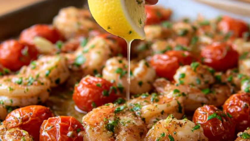Shrimp & Tomato Sheet Pan Supper Recipe