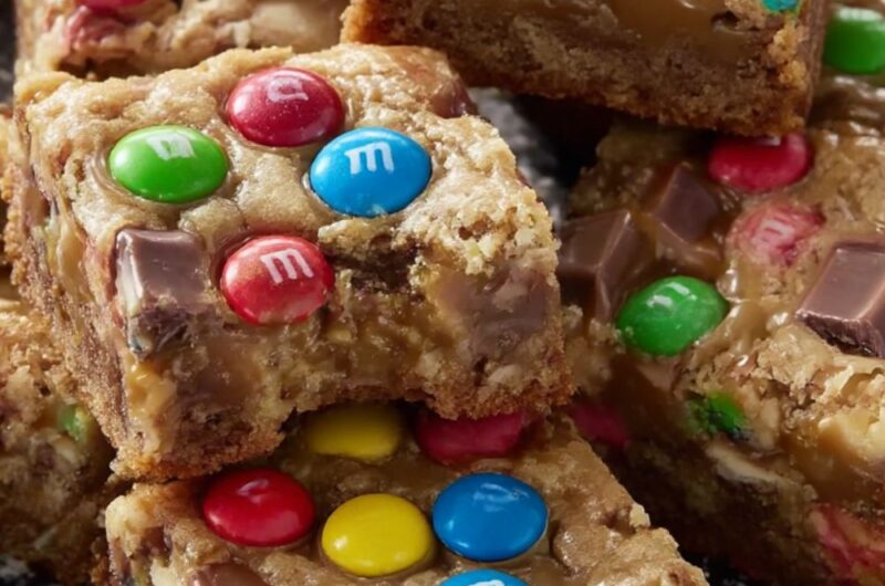 Candy-Covered Caramel Bars Recipe