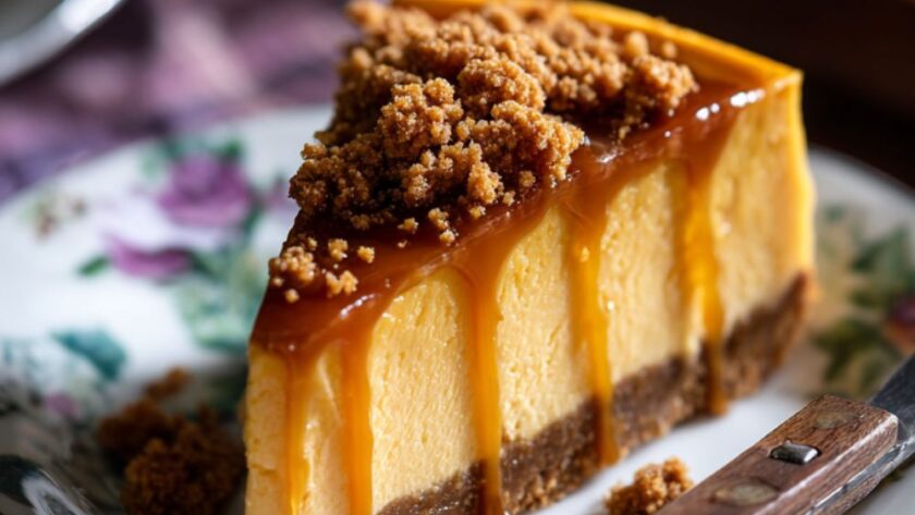 Caramel Pumpkin Gingersnap Cheesecake Recipe