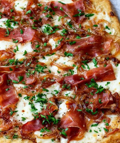 Caramelized Onion & Prosciutto Pizza Recipe
