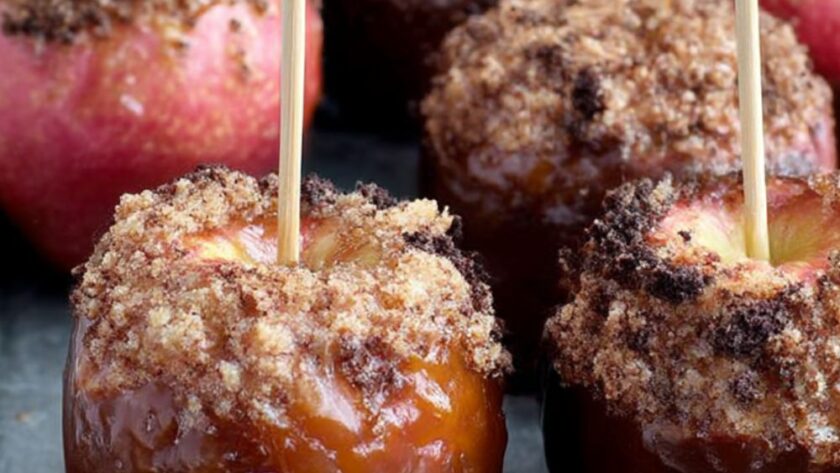 Cookie-Coated Caramel Apples Recipe