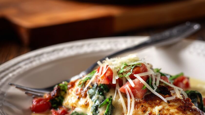 Creamy Spinach and Red Pepper Stuffed Chicken Recipe