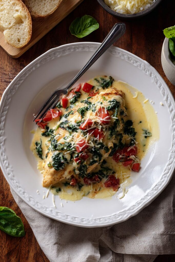 Creamy Spinach and Red Pepper Stuffed Chicken Recipe