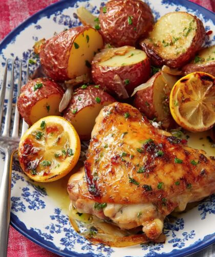 Lemon-Thyme Sheet-Pan Chicken and Potatoes Recipe
