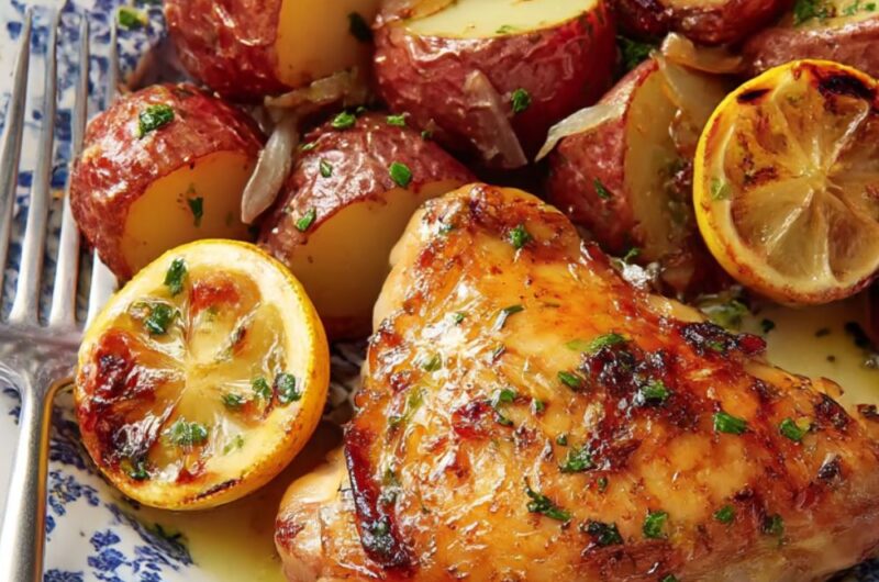 Lemon-Thyme Sheet-Pan Chicken and Potatoes Recipe