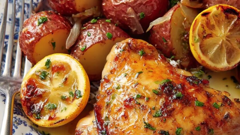 Lemon-Thyme Sheet-Pan Chicken and Potatoes Recipe