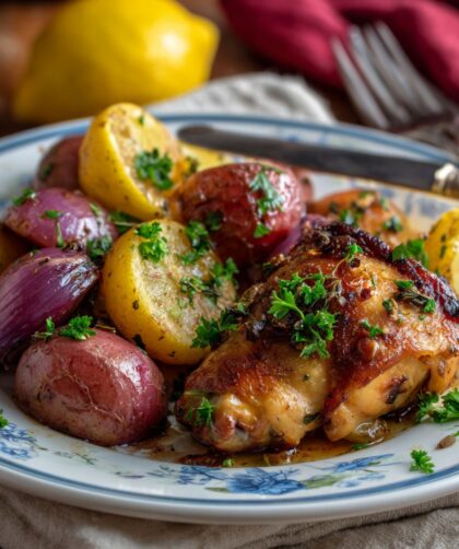 Lemon-Thyme Sheet-Pan Chicken and Potatoes Recipe