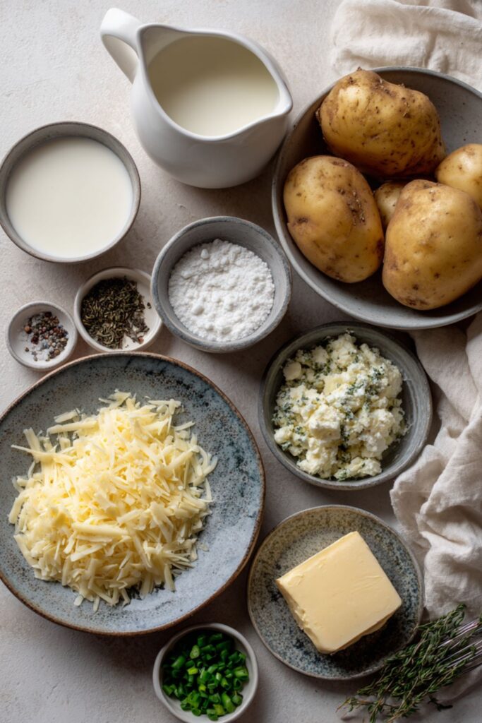 Potatoes au Gratin with Chives and Gruyère Recipe