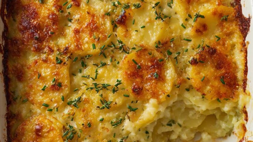 Potatoes au Gratin with Chives and Gruyère Recipe