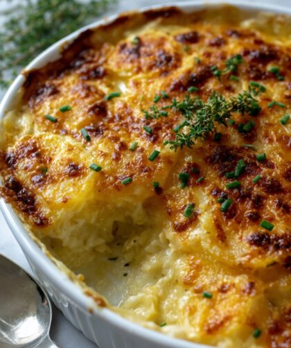 Potatoes au Gratin with Chives and Gruyère Recipe