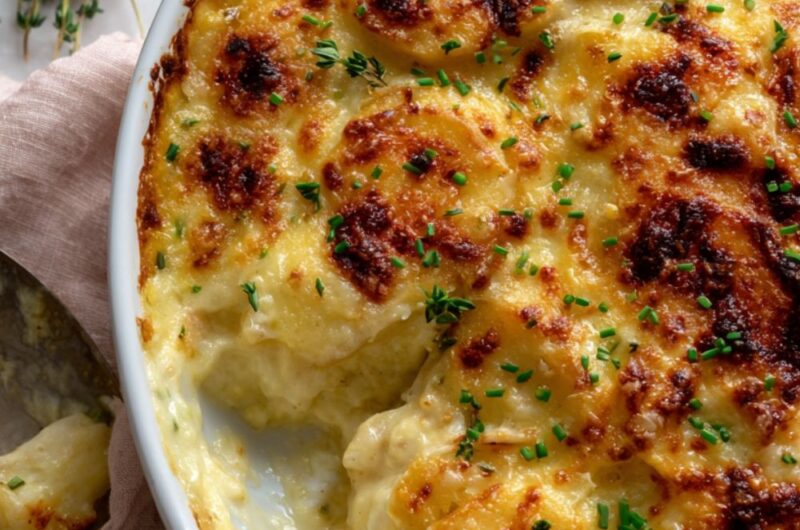 Potatoes au Gratin with Chives and Gruyère Recipe