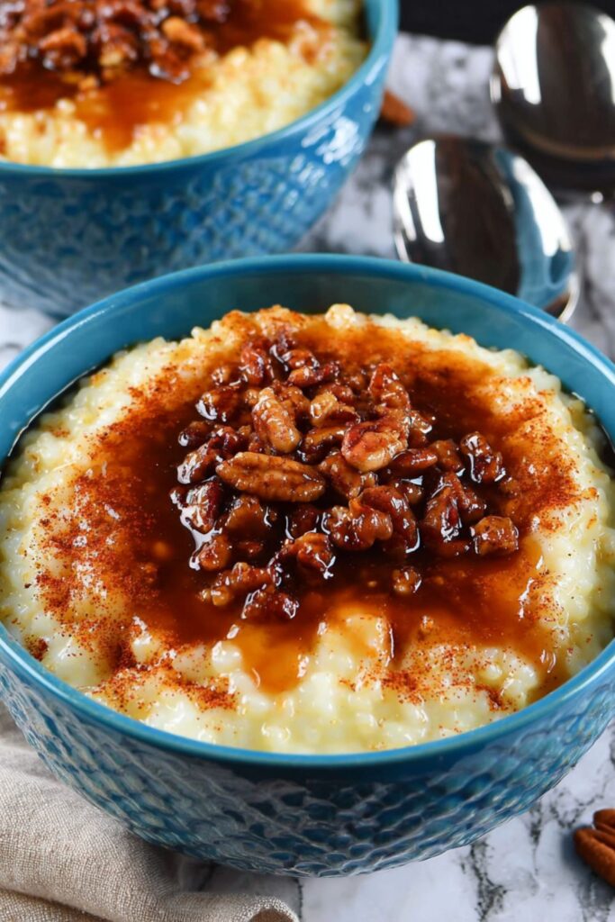Rice Pudding with Caramel-Pecan Sauce Recipe