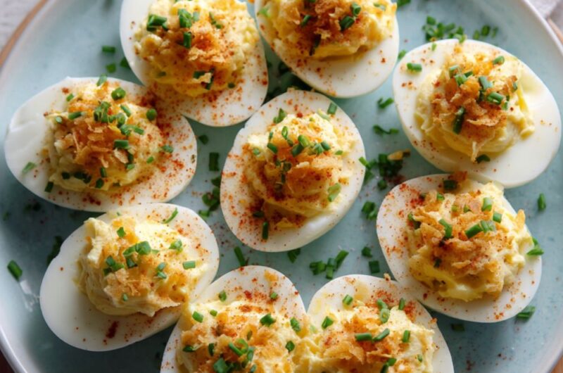 Sour Cream and Onion Deviled Eggs Recipe