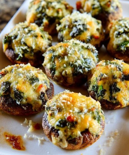 Spicy Spinach-Stuffed Mushrooms Recipe