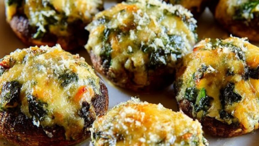 Spicy Spinach-Stuffed Mushrooms Recipe