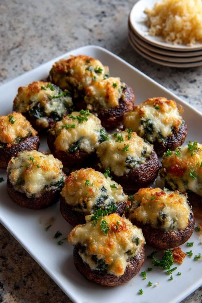 Spicy Spinach-Stuffed Mushrooms Recipe