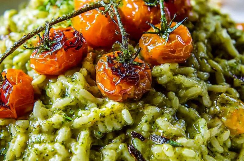 Spinach Basil Pesto Risotto Recipe