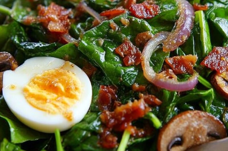 Spinach Salad with Hot Bacon Dressing Recipe