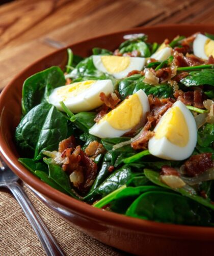 Spinach Salad with Hot Bacon Dressing Recipe