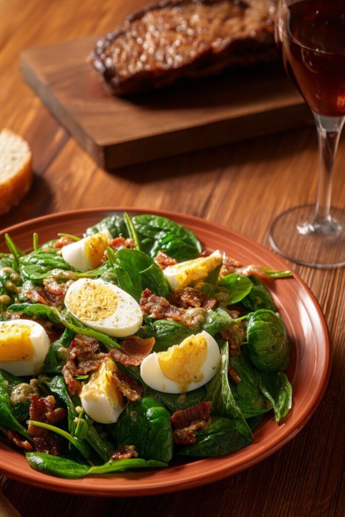 Spinach Salad with Hot Bacon Dressing Recipe
