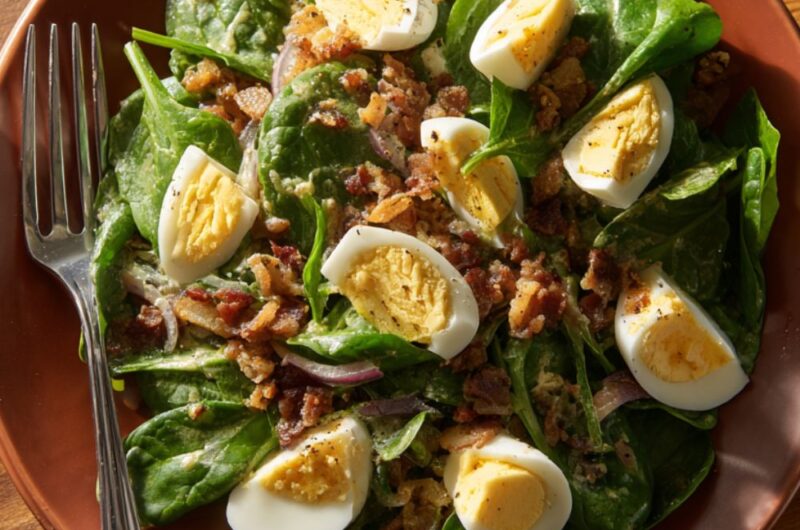 Spinach Salad with Hot Bacon Dressing Recipe
