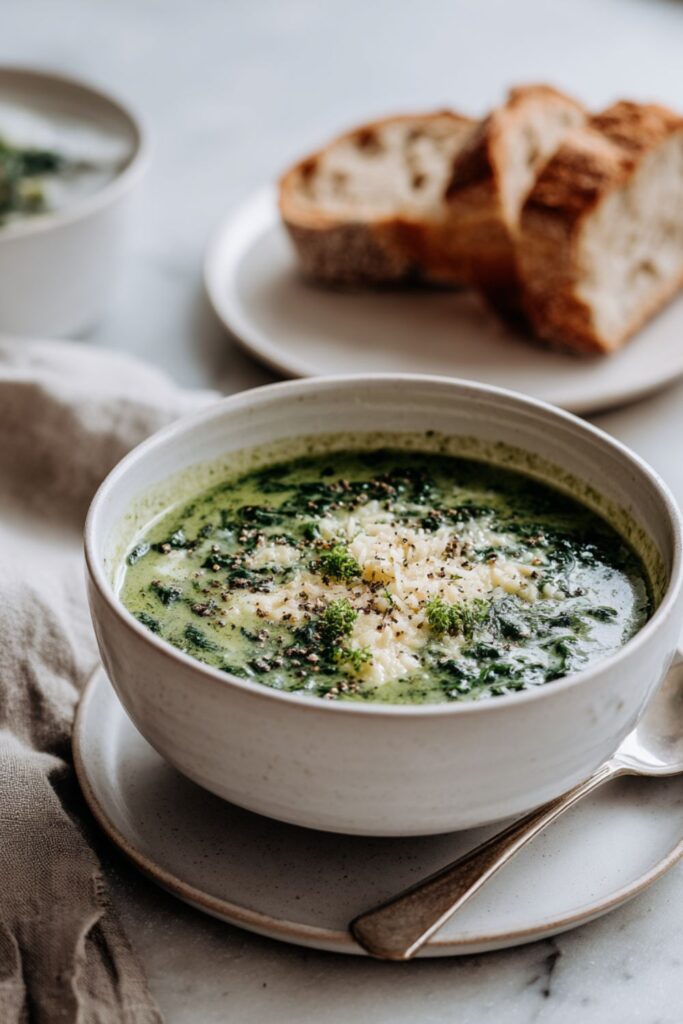 Spinach Soup with Gruyere Recipe