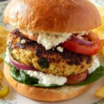 Spinach and Feta Chicken Burgers Recipe