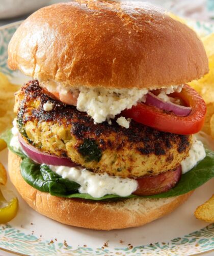Spinach and Feta Chicken Burgers Recipe