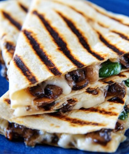 Spinach and Mushroom Quesadillas Recipe