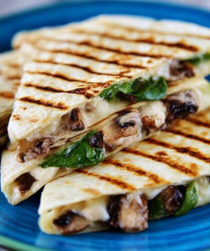Spinach and Mushroom Quesadillas Recipe